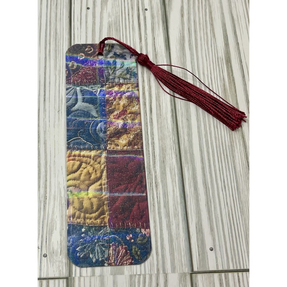 Cute Quilted Bookmark - Handmade Laminated Bookmark, Book Reader Gift